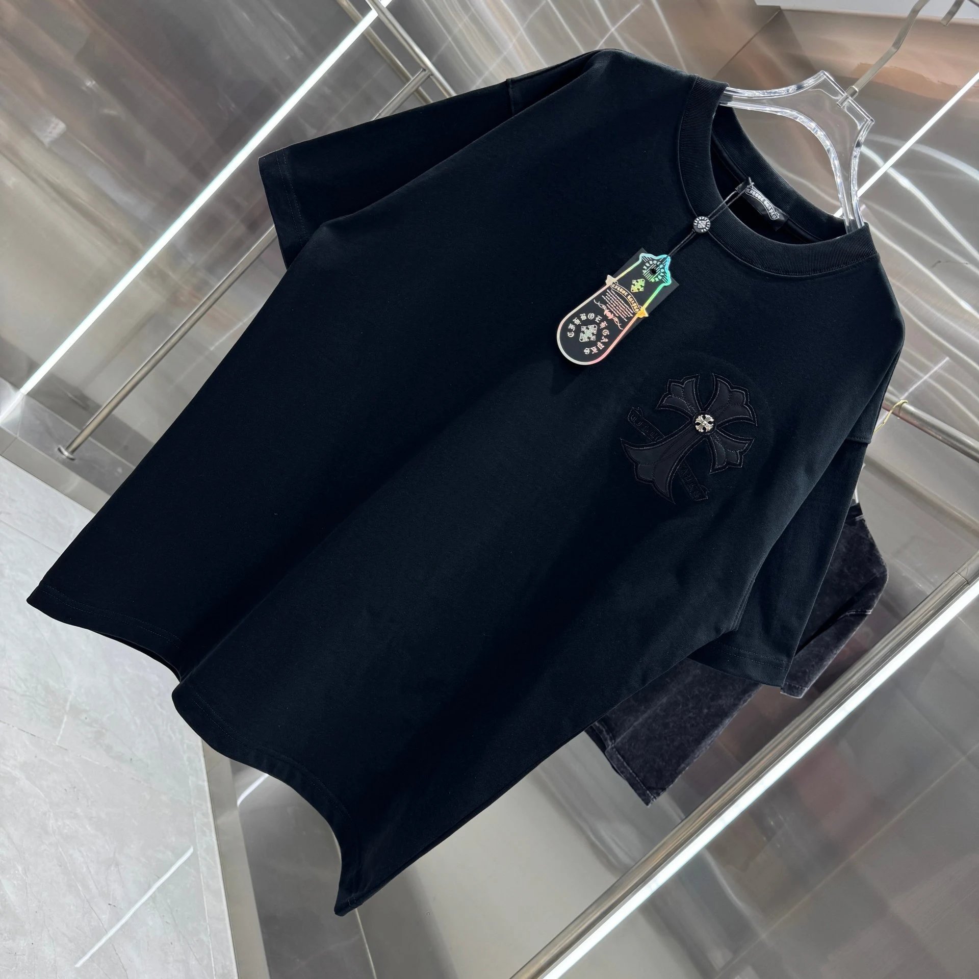 Chrome Hearts Cross Embroidered Black T-Shirt - 14