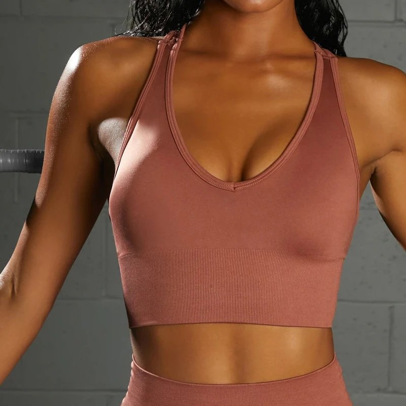 Rust Red-Racerback Bra