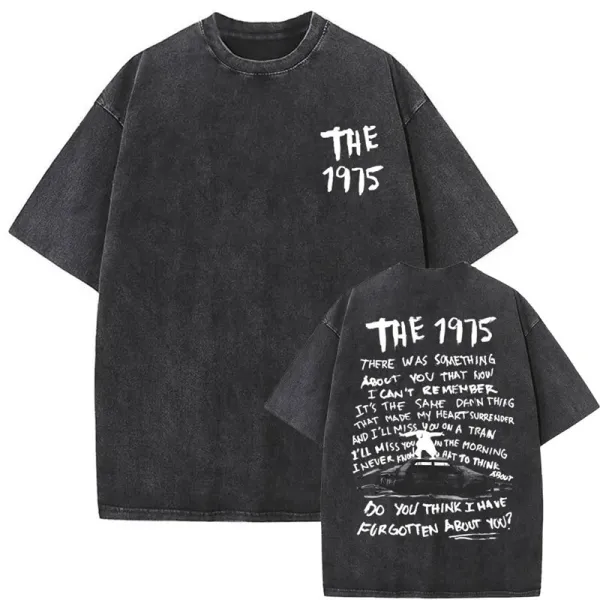 Design The 1975 Band Graphic Oversized Washed Black T-Shirt T-Shirts - 1