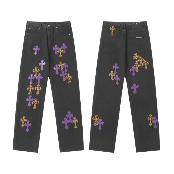 Chrome Hearts Cross Patch Black Jeans - 1