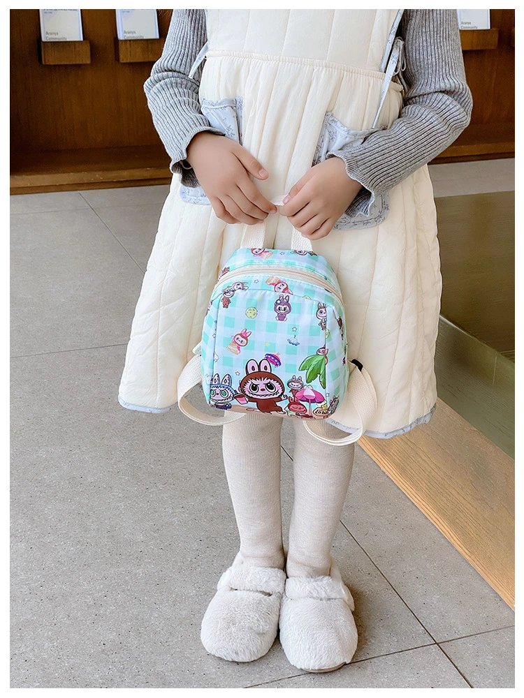 Design Mini Backpack Pink Gingham Rabbit Print Backpack - 19