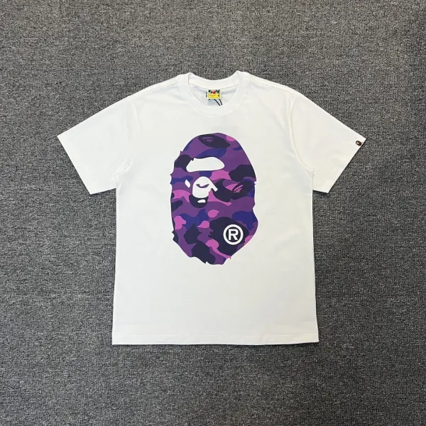 A Bathing Ape Purple Camo Big Ape Head T-Shirt - 1