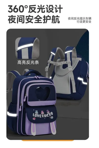 Design Kids School Backpack Navy Blue with Space Motif - 11