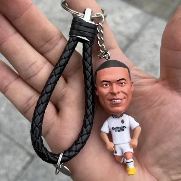 Real Madrid Kylian Mbappé Figurine Keychain Black Accessories - 1
