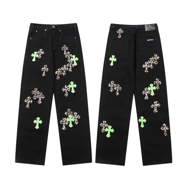 Chrome Hearts Cross Patch Black Jeans - 21