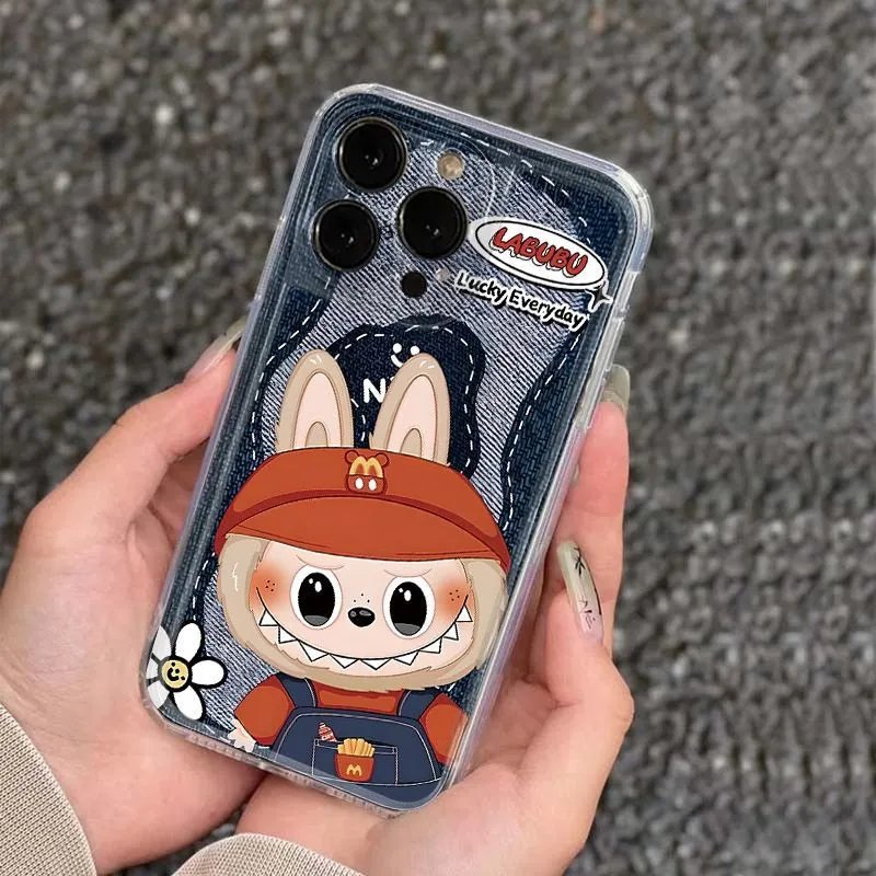 Design LAEUEU Denim Print Cartoon Bunny Phone Case - 6