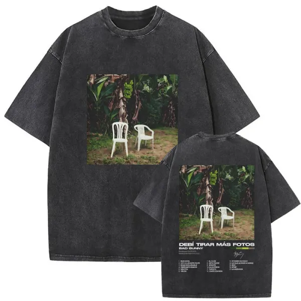 Badfriend Bad Bunny Debi Tirar Más Fotos Graphic T-Shirt Black T-Shirts - 1