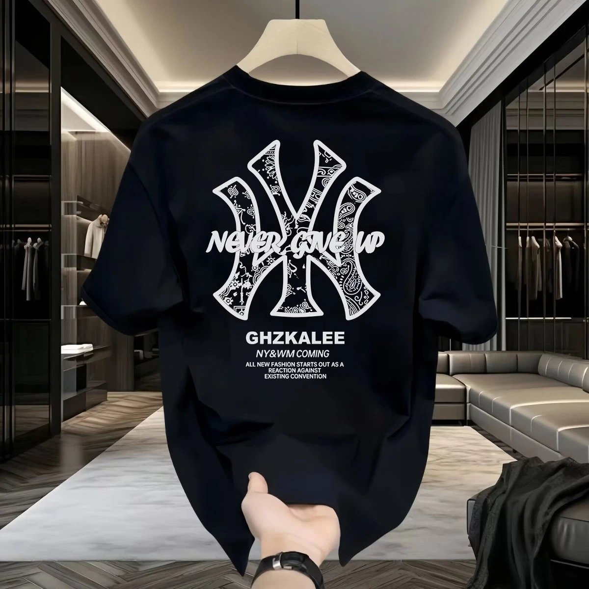 Design GHZKALEE NY&WM Coming Graphic Print White T-Shirt T-Shirts - 8