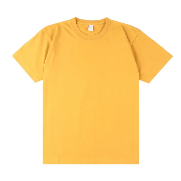 Design Basic Crew Neck Yellow T-Shirt - 1
