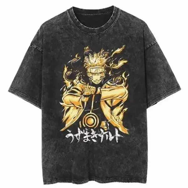 Design Naruto Uzumaki Sage Mode Graphic T-Shirt Black T-Shirts - 1