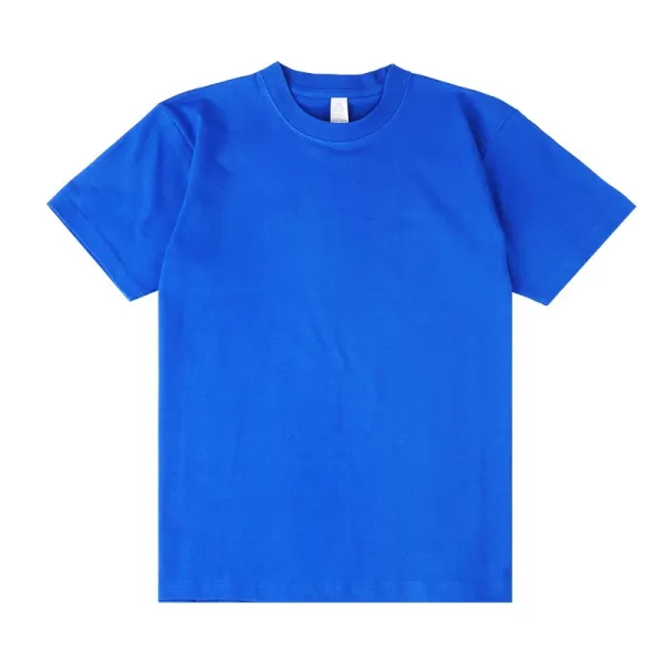 Design Basic Crew Neck Blue T-Shirt Tops.t Shirts - 1