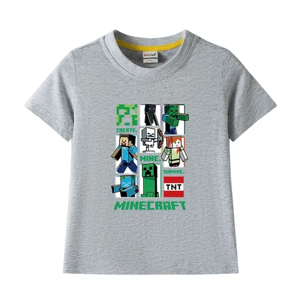 Design Minecraft Graphic Print Pink T-Shirt T-Shirts - 16