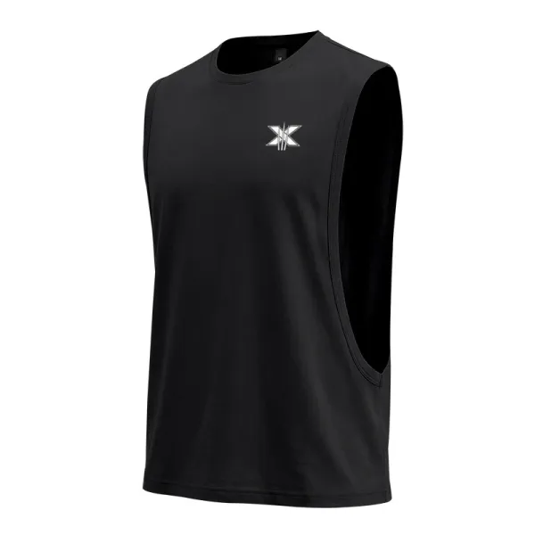 Design X Logo Cut-Out Sleeveless Tank Beige Vest-Top - 51