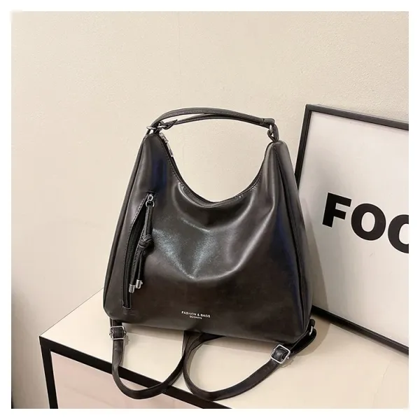 Design Fashion & Bags Hobo Bag Brown Leather-Effect Shoulder Bag Shoulder Bags - 28