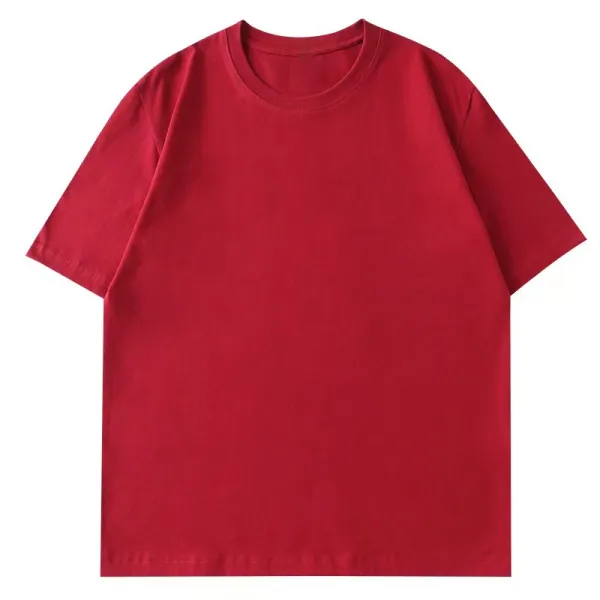 Design Basic Crew Neck Red T-Shirt - 1