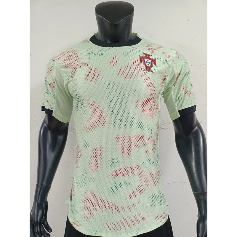 Portugal National Team 2024 Training Jersey Mint Green Patterned T-Shirt