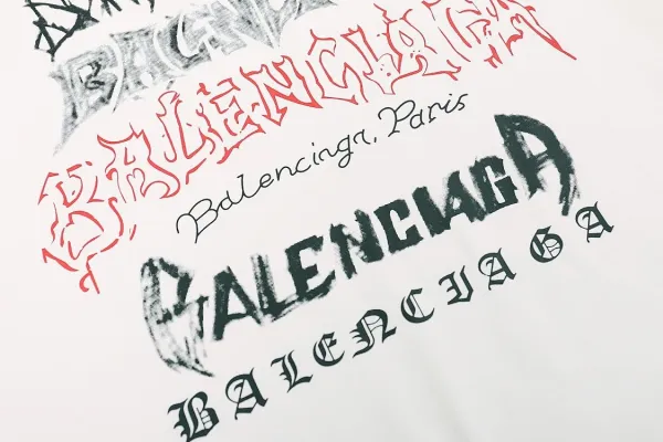 Balenciaga Distorted Logo White T-Shirt - 21