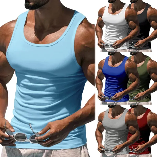 Design Basic Fit White Vest-Top - 4