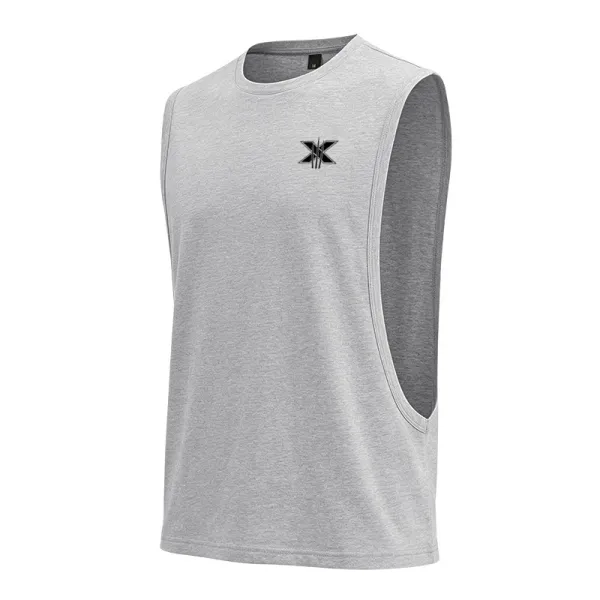 Design X Logo Cut-Out Sleeveless Tank Beige Vest-Top - 71