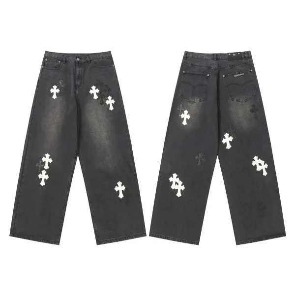 Chrome Hearts Cross Patch Black Jeans - 35