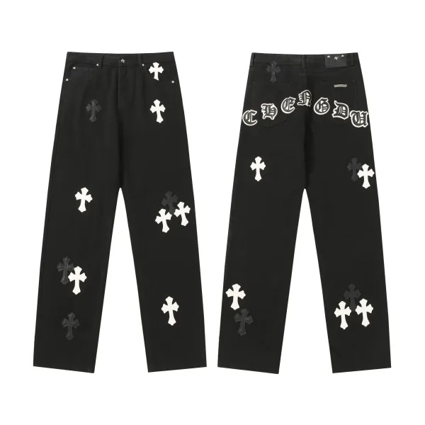 Chrome Hearts Cross Patch Black Jeans - 36