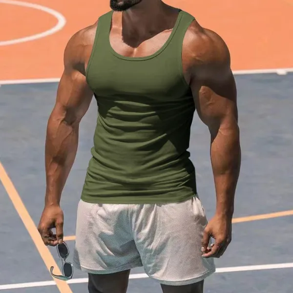 Design Basic Fit White Vest-Top - 16