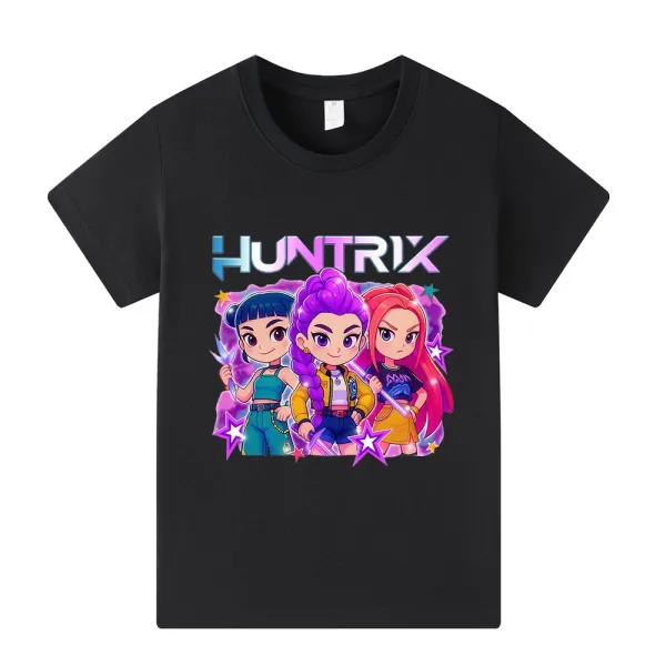 Design Huntrix Graphic Print Pink T-Shirt T-Shirts - 3