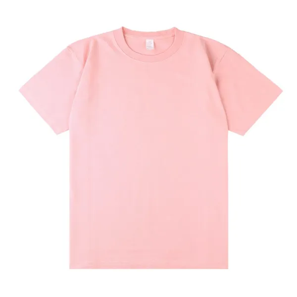 Design Basic Crew Neck Pink T-Shirt - 1