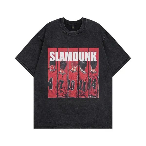 Design Slam Dunk x Unspecified Brand Graphic Print Washed Black T-Shirt T-Shirts - 1