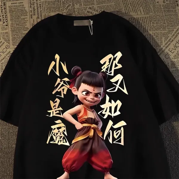 Design Nezha Graphic Print White T-Shirt - 29