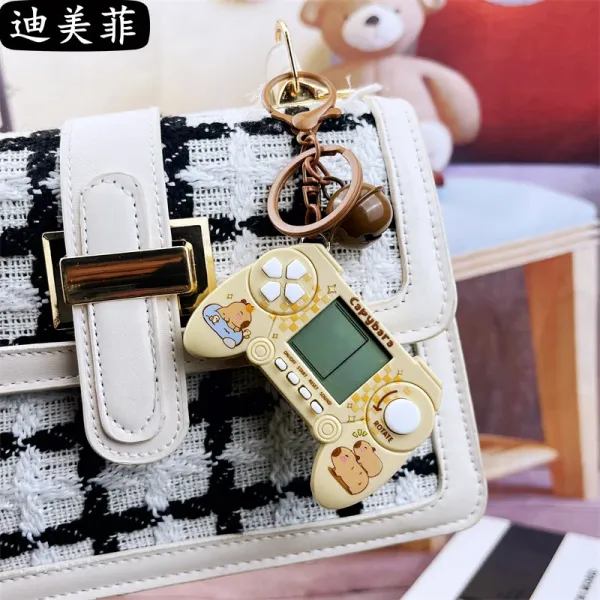 Design Capybara Mini Game Console Keychain Beige Electronics - 10