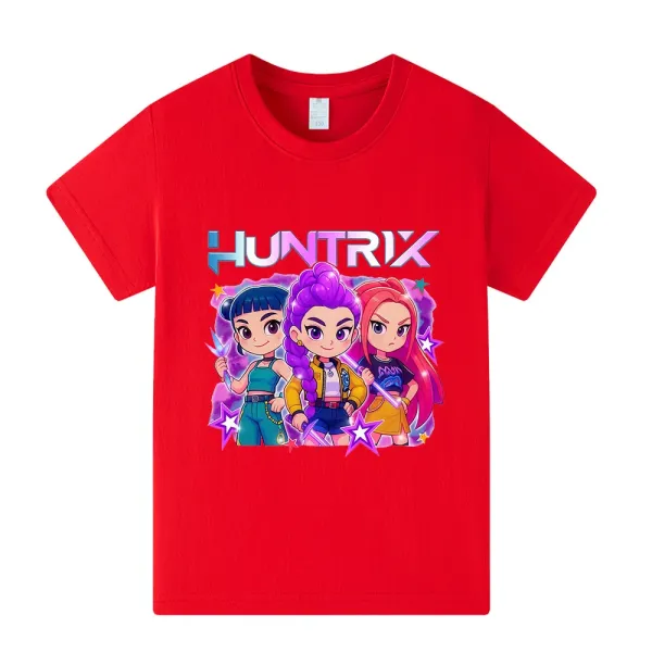 Design Huntrix Graphic Print Pink T-Shirt T-Shirts - 5