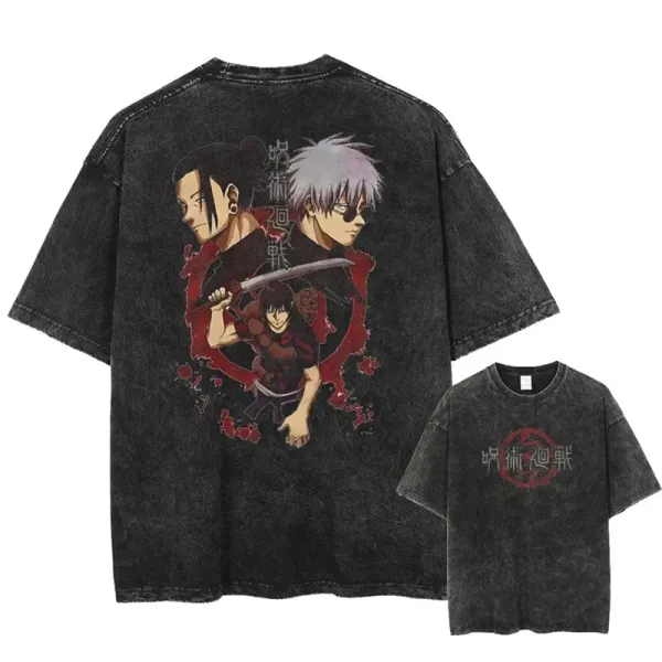 Design Jujutsu Kaisen Graphic Washed Black T-Shirt - 1