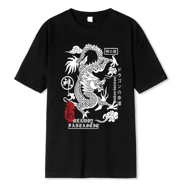Design Dragon Motif Orange T-Shirt - 7