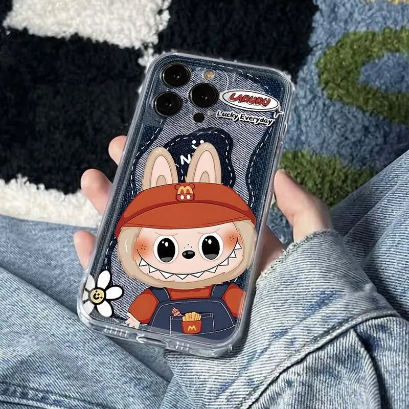 Design LAEUEU Denim Print Cartoon Bunny Phone Case - 14