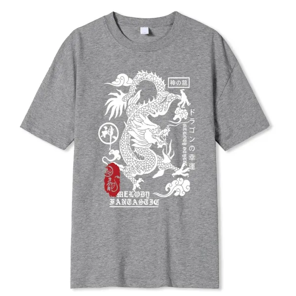 Design Dragon Motif Orange T-Shirt - 9