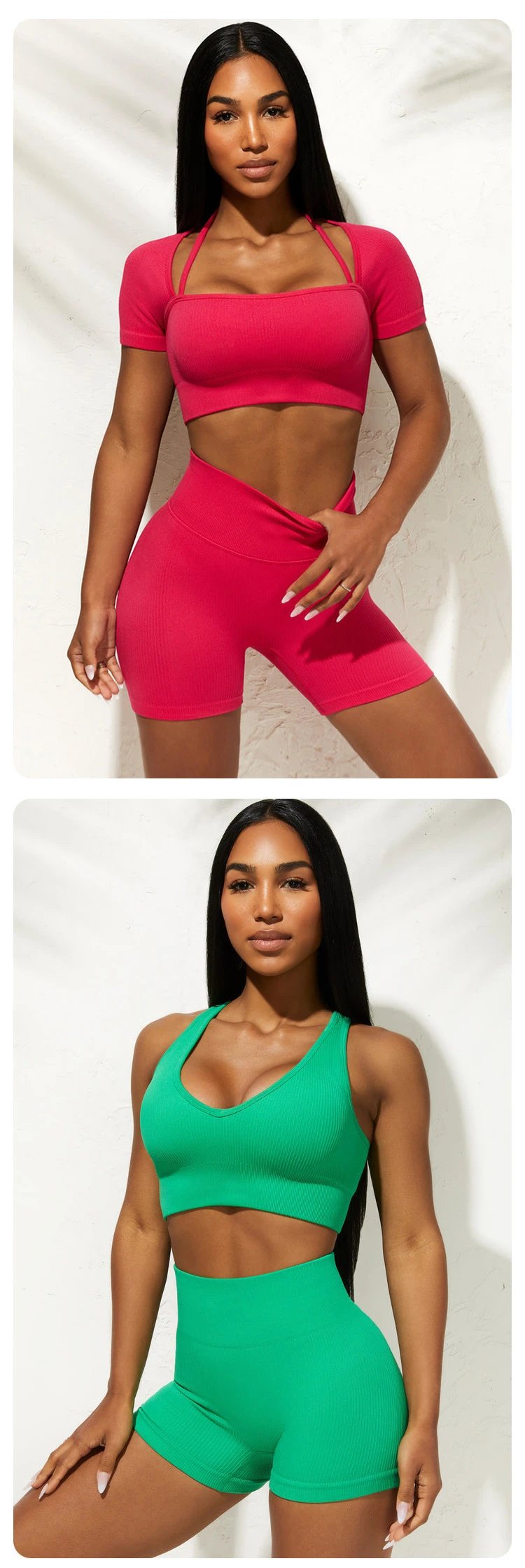 Design Purple High-Waisted Ribbed Activewear Shorts Activewear - 8