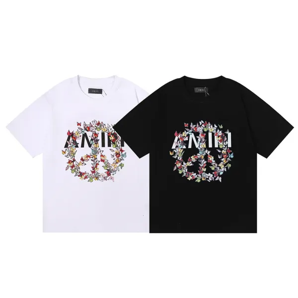 Amiri Butterfly Logo Print White T-Shirt - 4