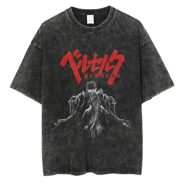 Design Berserk x Unspecified Brand Acid Wash Black T-Shirt T-Shirts - 1