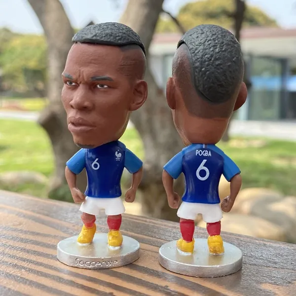 Design France National Team Paul Pogba Bobblehead Figure Blue White Yellow Collectible Accessories - 1