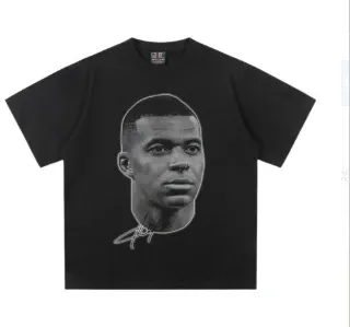 Design Kylian Mbappé Portrait Black T-Shirt - 1