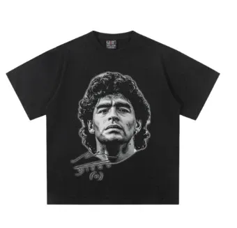 Design Maradona Portrait Black T-Shirt - 1