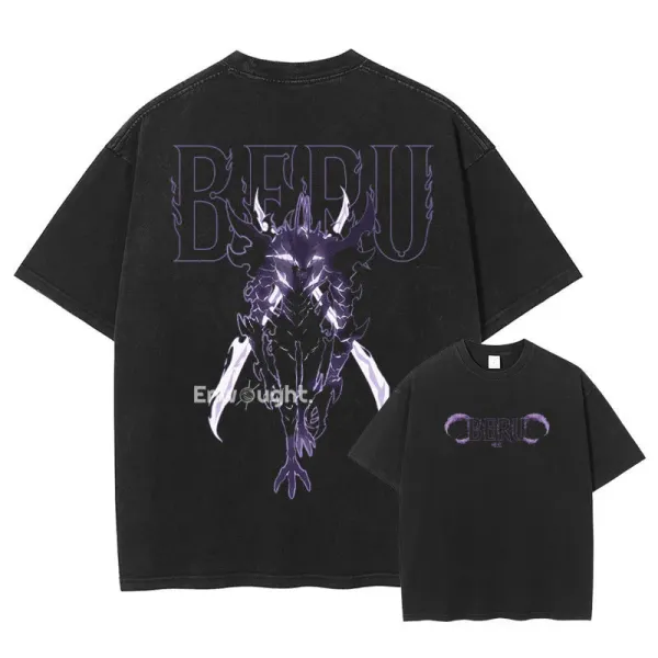 Design BERU Graphic Print Oversized T-Shirt Black T-Shirts - 1