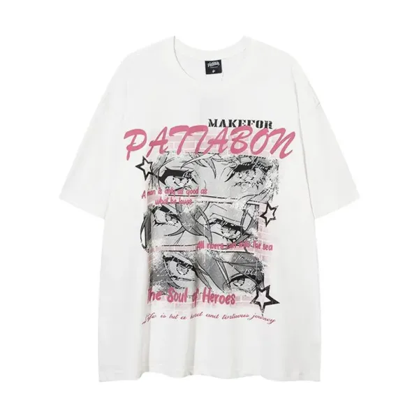 Design Pattabon Butterfly Print Oversized T-Shirt White T-Shirts - 5