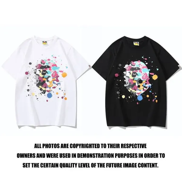 A Bathing Ape Multi-Logo Print White T-Shirt - 18