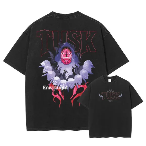 Design Enwrought x TUSK Graphic Print Oversized T-Shirt Black T-Shirts - 1