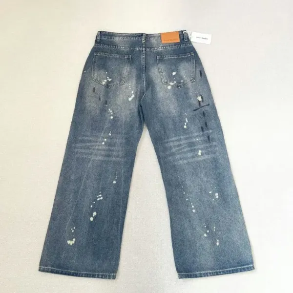 Design Distressed Graffiti-Print Wide-Leg Jeans - 21