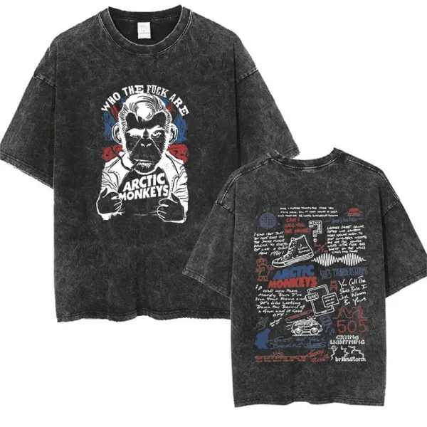 Design Arctic Monkeys Graphic Acid Wash T-Shirt T-Shirts - 1