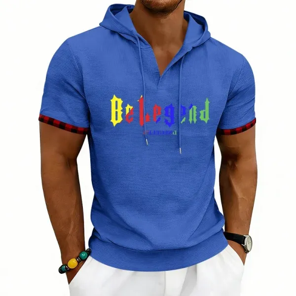 Design Be Legend Rainbow Print Hooded T-Shirt White Hoodie - 10