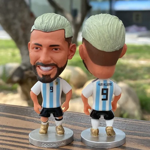 Design Soccerve Lionel Messi Bobblehead Figure Argentina Jersey Blue and White Collectible Accessories - 1